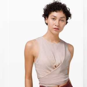 Lululemon Time to Restore Tank Heathered Dune size 6